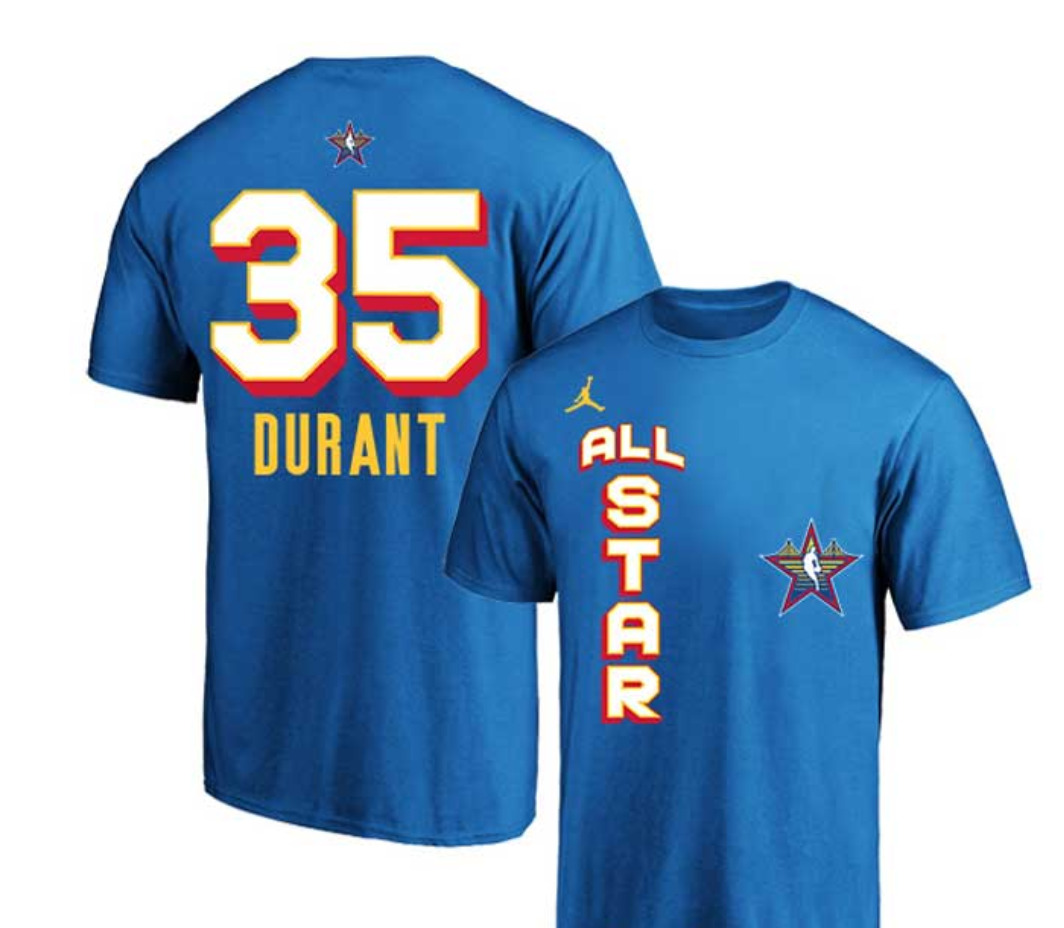 Men 2025 NBA all Star #35 Durant blue T Shirt->more jerseys->NBA Jersey
